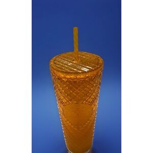Starbucks 2022 Gradient Summer Orange Mango Ombre Jeweled Venti Tumbler Cup 24oz